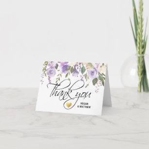 Watercolor Floral Lilac WEDDING Thank You PHOTO