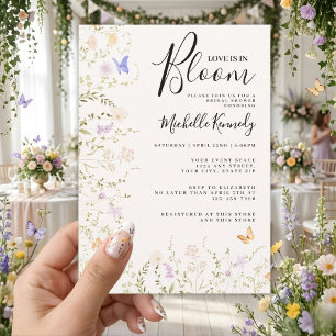 Watercolor Floral Love Is In Bloom Bridal Shower Invitation