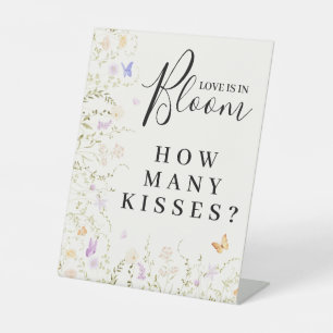 Watercolor Floral Love Is In Bloom Bridal Shower  Pedestal Sign