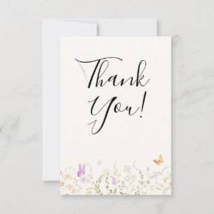 Watercolor Floral Love Is In Bloom Bridal Shower Thank You Card