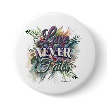 Watercolor Floral Love Never Fails Scripture