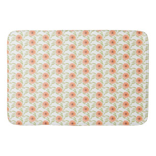 Watercolor Floral Meadow Blooms Wildflower Bath Mat