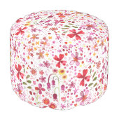 Watercolor Floral Modern Pouf (Angled Front)