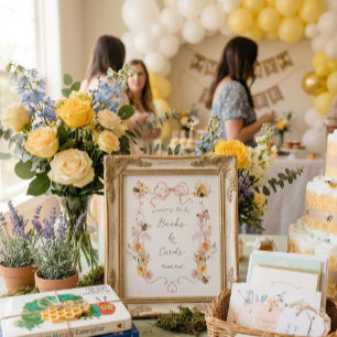 Watercolor Floral Mommy to Bee Baby Shower Books Poster