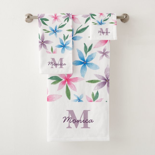 Watercolor Floral Monogram (En situation)