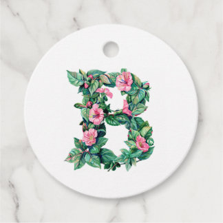 Watercolor Floral Monogram B (Name customizable) Favour Tags