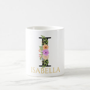 Watercolor Floral Monogram Coffee Mug