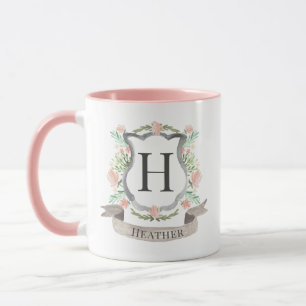 Watercolor Floral Monogram Mug