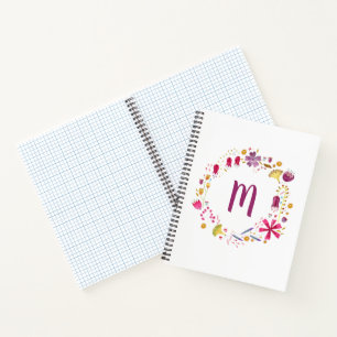 Watercolor Floral Monogram Notebook
