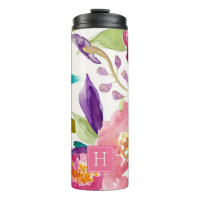 Watercolor Floral Monogrammed