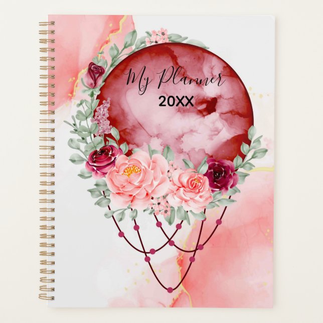 Watercolor Floral Moon Planner (Front)