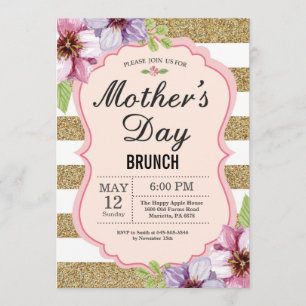 Watercolor Floral Mothers Day Brunch Invitation