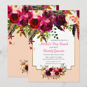 Watercolor Floral Mother's Day Brunch Invitation