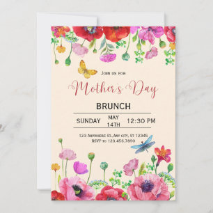 Watercolor Floral Mother's Day Brunch Invite