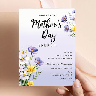 Watercolor Floral Mother's Day Brunch Party Invitation
