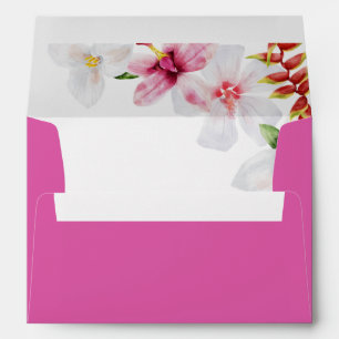 Watercolor floral motive envelope