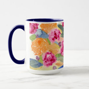 Watercolor floral mug
