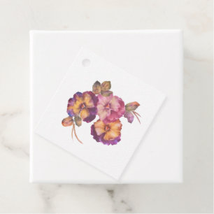 Watercolor Floral Pansy  (Set of 50) Favour Tags