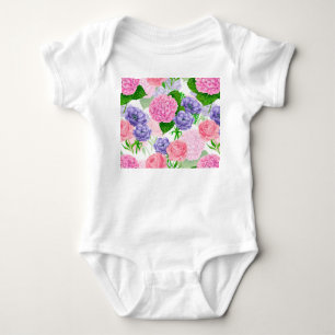 Watercolor floral pattern baby bodysuit