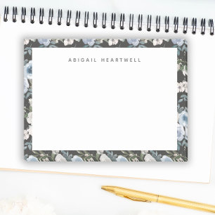 Watercolor Floral Pattern Blue Add Your Name Post-it Notes