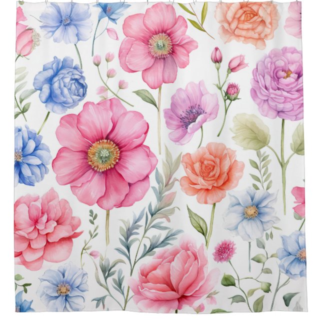 Watercolor Floral Pattern Colourful Flower  (Front)