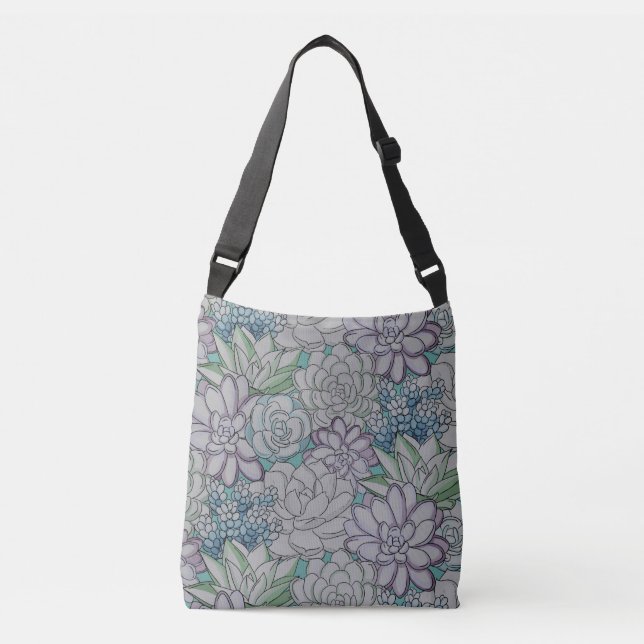 Watercolor Floral Pattern  Crossbody Bag (Front)