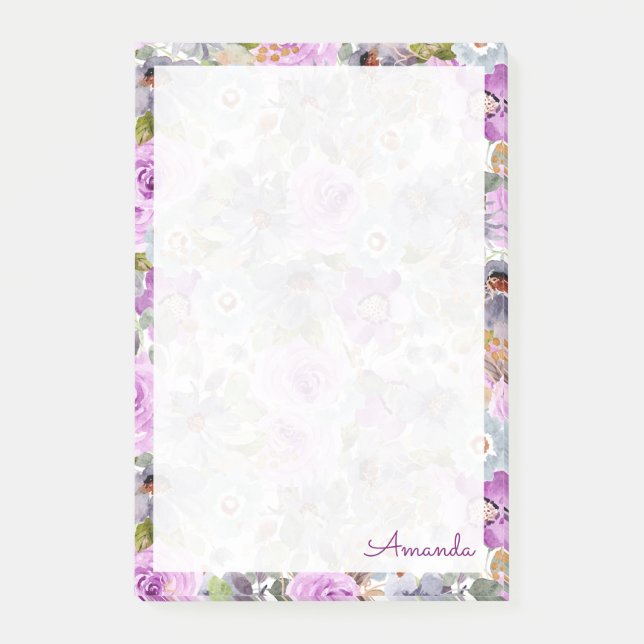 Watercolor Floral Pattern Notes (Front)