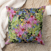 Watercolor Floral Pattern Yellow Green Pink       