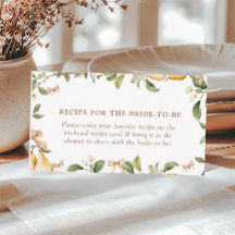 Watercolor Floral Pear Bridal Shower Insert Card