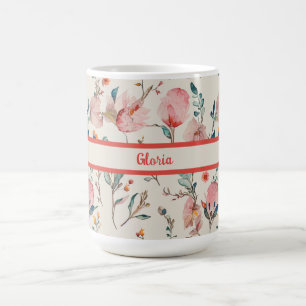 Watercolor floral Personalized Coffee Mug