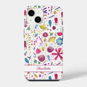 Watercolor Floral Personalized iPhone 14 Case