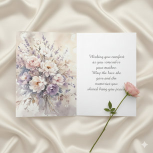 Watercolor Floral Personalized Mother Sympathy Card