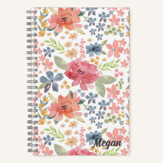 Watercolor Floral Personalized Notebook 