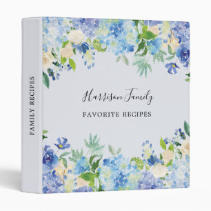 Watercolor Floral Personalized Recipe Binder