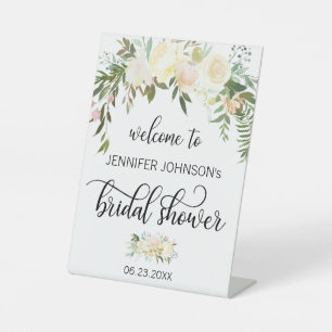 Watercolor Floral Pink Bridal Shower WELCOME SIGN