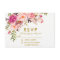 Watercolor Floral Pink Gold RSVP Wedding