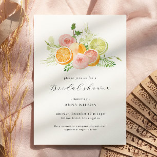 Watercolor Floral Pink Green Bridal Shower Invitation