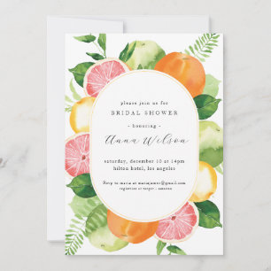 Watercolor Floral Pink Green Bridal Shower  Invitation