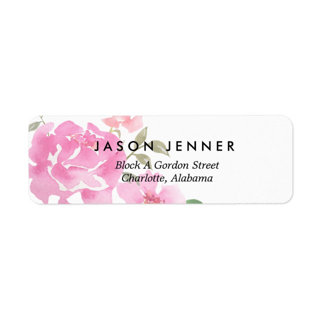 Watercolor Floral Pink Peonies Wedding Chic (Front)