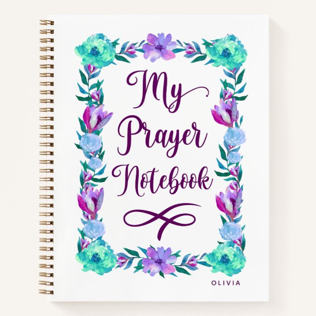Watercolor Floral Prayer Notebook (Front)