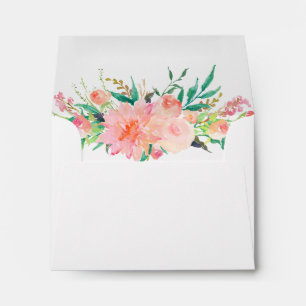 Watercolor Floral Pre-Addressed Wedding RSVP Envelope