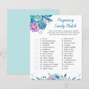 Watercolor Floral Pregnancy Candy Match Game