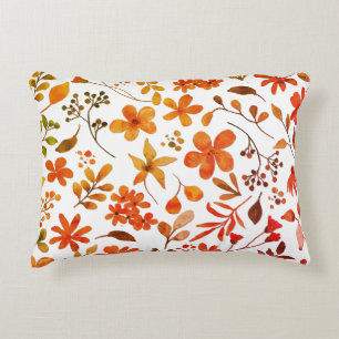 Watercolor Floral Print  Accent Pillow