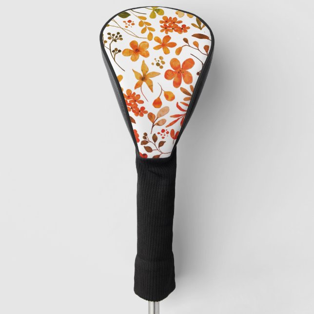 Watercolor Floral Print  Golf Head Cover (Front)
