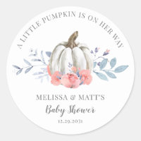 Watercolor Floral Pumpkin Baby Shower 
