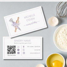 Watercolor Floral Purple Bakery Business Card