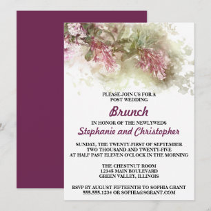 Watercolor Floral Purple Jasmine Post Wedding Invitation