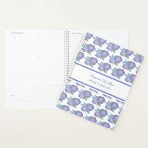 Watercolor Floral Purple Pattern Weekly Planner
