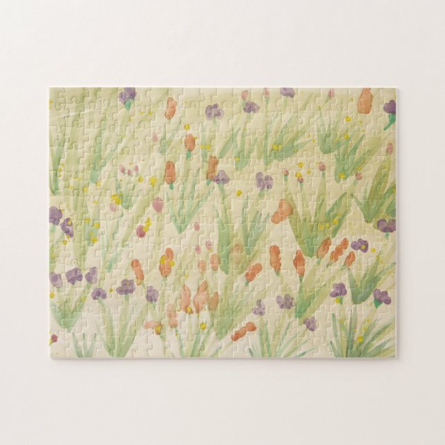 Watercolor Floral Puzzle (Horizontal)