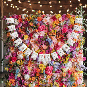 Watercolor Floral Quinceanera Bunting Flags